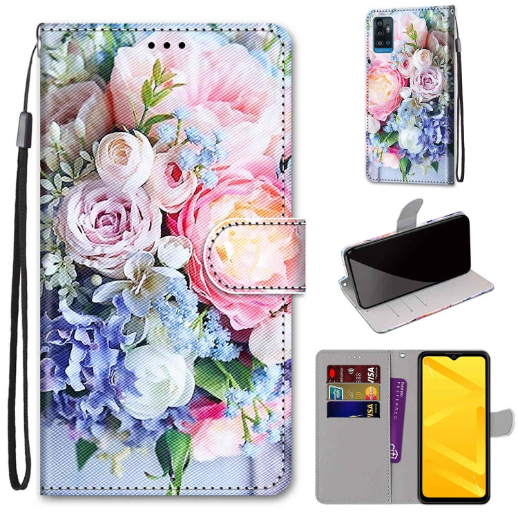 Coloured Drawing Cross Texture Horizontal Flip PU Leather Case with Holder & Card Slots & Wallet & Lanyard, For ZTE Blade A51, For ZTE Blade A71