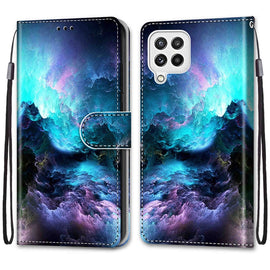 Coloured Drawing Cross Texture Horizontal Flip PU Leather Case with Holder & Card Slots & Wallet & Lanyard, For Samsung Galaxy A22 4G, For Samsung Galaxy A22 5G