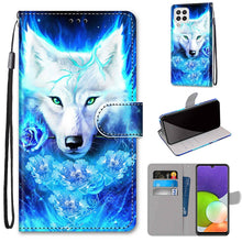 Load image into Gallery viewer, Coloured Drawing Cross Texture Horizontal Flip PU Leather Case with Holder &amp; Card Slots &amp; Wallet &amp; Lanyard, For Samsung Galaxy A22 4G, For Samsung Galaxy A22 5G