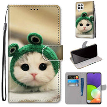 Load image into Gallery viewer, Coloured Drawing Cross Texture Horizontal Flip PU Leather Case with Holder &amp; Card Slots &amp; Wallet &amp; Lanyard, For Samsung Galaxy A22 4G, For Samsung Galaxy A22 5G