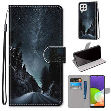 Load image into Gallery viewer, Coloured Drawing Cross Texture Horizontal Flip PU Leather Case with Holder &amp; Card Slots &amp; Wallet &amp; Lanyard, For Samsung Galaxy A22 4G, For Samsung Galaxy A22 5G