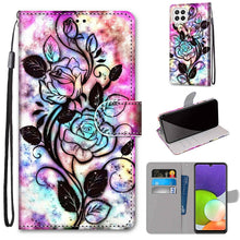 Load image into Gallery viewer, Coloured Drawing Cross Texture Horizontal Flip PU Leather Case with Holder &amp; Card Slots &amp; Wallet &amp; Lanyard, For Samsung Galaxy A22 4G, For Samsung Galaxy A22 5G