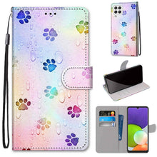 Load image into Gallery viewer, Coloured Drawing Cross Texture Horizontal Flip PU Leather Case with Holder &amp; Card Slots &amp; Wallet &amp; Lanyard, For Samsung Galaxy A22 4G, For Samsung Galaxy A22 5G