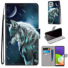 Load image into Gallery viewer, Coloured Drawing Cross Texture Horizontal Flip PU Leather Case with Holder &amp; Card Slots &amp; Wallet &amp; Lanyard, For Samsung Galaxy A22 4G, For Samsung Galaxy A22 5G