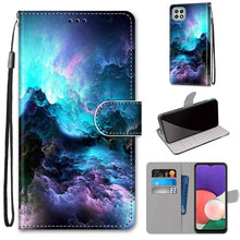 Load image into Gallery viewer, Coloured Drawing Cross Texture Horizontal Flip PU Leather Case with Holder &amp; Card Slots &amp; Wallet &amp; Lanyard, For Samsung Galaxy A22 4G, For Samsung Galaxy A22 5G
