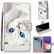 Load image into Gallery viewer, Coloured Drawing Cross Texture Horizontal Flip PU Leather Case with Holder &amp; Card Slots &amp; Wallet &amp; Lanyard, For Samsung Galaxy A22 4G, For Samsung Galaxy A22 5G