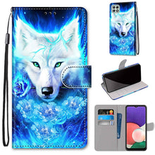 Load image into Gallery viewer, Coloured Drawing Cross Texture Horizontal Flip PU Leather Case with Holder &amp; Card Slots &amp; Wallet &amp; Lanyard, For Samsung Galaxy A22 4G, For Samsung Galaxy A22 5G