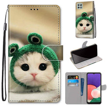 Load image into Gallery viewer, Coloured Drawing Cross Texture Horizontal Flip PU Leather Case with Holder &amp; Card Slots &amp; Wallet &amp; Lanyard, For Samsung Galaxy A22 4G, For Samsung Galaxy A22 5G
