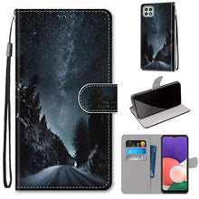 Load image into Gallery viewer, Coloured Drawing Cross Texture Horizontal Flip PU Leather Case with Holder &amp; Card Slots &amp; Wallet &amp; Lanyard, For Samsung Galaxy A22 4G, For Samsung Galaxy A22 5G