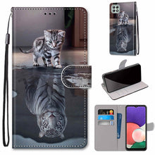 Load image into Gallery viewer, Coloured Drawing Cross Texture Horizontal Flip PU Leather Case with Holder &amp; Card Slots &amp; Wallet &amp; Lanyard, For Samsung Galaxy A22 4G, For Samsung Galaxy A22 5G