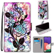 Load image into Gallery viewer, Coloured Drawing Cross Texture Horizontal Flip PU Leather Case with Holder &amp; Card Slots &amp; Wallet &amp; Lanyard, For Samsung Galaxy A22 4G, For Samsung Galaxy A22 5G