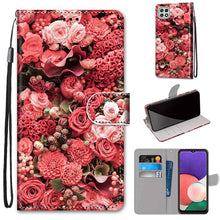 Load image into Gallery viewer, Coloured Drawing Cross Texture Horizontal Flip PU Leather Case with Holder &amp; Card Slots &amp; Wallet &amp; Lanyard, For Samsung Galaxy A22 4G, For Samsung Galaxy A22 5G