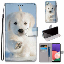 Load image into Gallery viewer, Coloured Drawing Cross Texture Horizontal Flip PU Leather Case with Holder &amp; Card Slots &amp; Wallet &amp; Lanyard, For Samsung Galaxy A22 4G, For Samsung Galaxy A22 5G