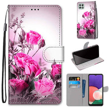Load image into Gallery viewer, Coloured Drawing Cross Texture Horizontal Flip PU Leather Case with Holder &amp; Card Slots &amp; Wallet &amp; Lanyard, For Samsung Galaxy A22 4G, For Samsung Galaxy A22 5G