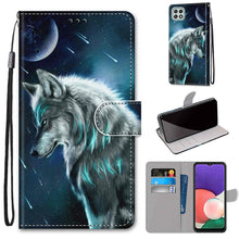 Load image into Gallery viewer, Coloured Drawing Cross Texture Horizontal Flip PU Leather Case with Holder &amp; Card Slots &amp; Wallet &amp; Lanyard, For Samsung Galaxy A22 4G, For Samsung Galaxy A22 5G