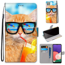 Load image into Gallery viewer, Coloured Drawing Cross Texture Horizontal Flip PU Leather Case with Holder &amp; Card Slots &amp; Wallet &amp; Lanyard, For Samsung Galaxy A22 4G, For Samsung Galaxy A22 5G