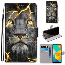 Load image into Gallery viewer, Coloured Drawing Cross Texture Horizontal Flip PU Leather Case with Holder &amp; Card Slots &amp; Wallet &amp; Lanyard, For Samsung Galaxy M32, For Samsung Galaxy F22