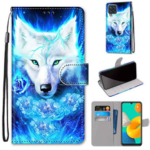 Load image into Gallery viewer, Coloured Drawing Cross Texture Horizontal Flip PU Leather Case with Holder &amp; Card Slots &amp; Wallet &amp; Lanyard, For Samsung Galaxy M32, For Samsung Galaxy F22
