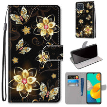 Load image into Gallery viewer, Coloured Drawing Cross Texture Horizontal Flip PU Leather Case with Holder &amp; Card Slots &amp; Wallet &amp; Lanyard, For Samsung Galaxy M32, For Samsung Galaxy F22