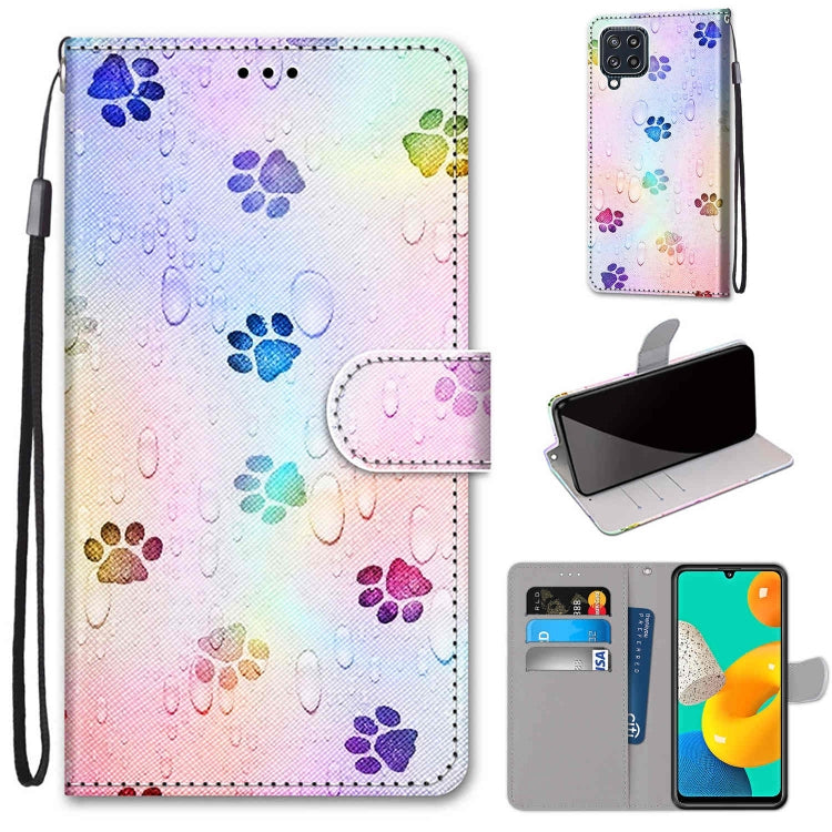 Coloured Drawing Cross Texture Horizontal Flip PU Leather Case with Holder & Card Slots & Wallet & Lanyard, For Samsung Galaxy M32, For Samsung Galaxy F22