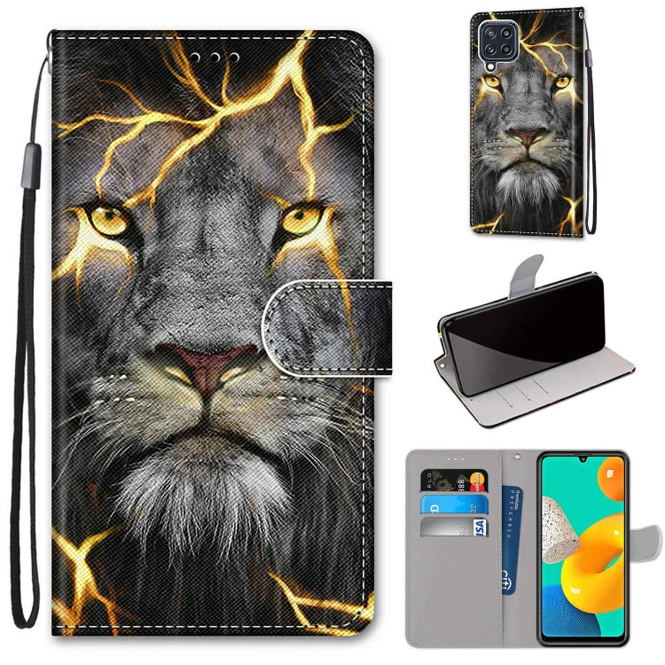 Coloured Drawing Cross Texture Horizontal Flip PU Leather Case with Holder & Card Slots & Wallet & Lanyard, For Samsung Galaxy M32, For Samsung Galaxy F22