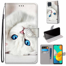 Load image into Gallery viewer, Coloured Drawing Cross Texture Horizontal Flip PU Leather Case with Holder &amp; Card Slots &amp; Wallet &amp; Lanyard, For Samsung Galaxy M32, For Samsung Galaxy F22