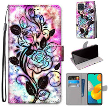 Load image into Gallery viewer, Coloured Drawing Cross Texture Horizontal Flip PU Leather Case with Holder &amp; Card Slots &amp; Wallet &amp; Lanyard, For Samsung Galaxy M32, For Samsung Galaxy F22