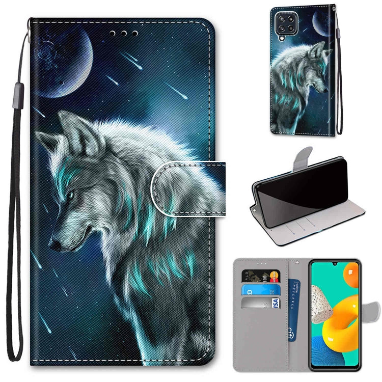 Coloured Drawing Cross Texture Horizontal Flip PU Leather Case with Holder & Card Slots & Wallet & Lanyard, For Samsung Galaxy M32, For Samsung Galaxy F22
