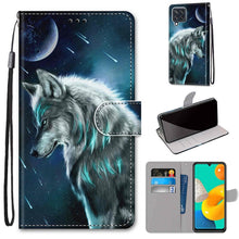 Load image into Gallery viewer, Coloured Drawing Cross Texture Horizontal Flip PU Leather Case with Holder &amp; Card Slots &amp; Wallet &amp; Lanyard, For Samsung Galaxy M32, For Samsung Galaxy F22