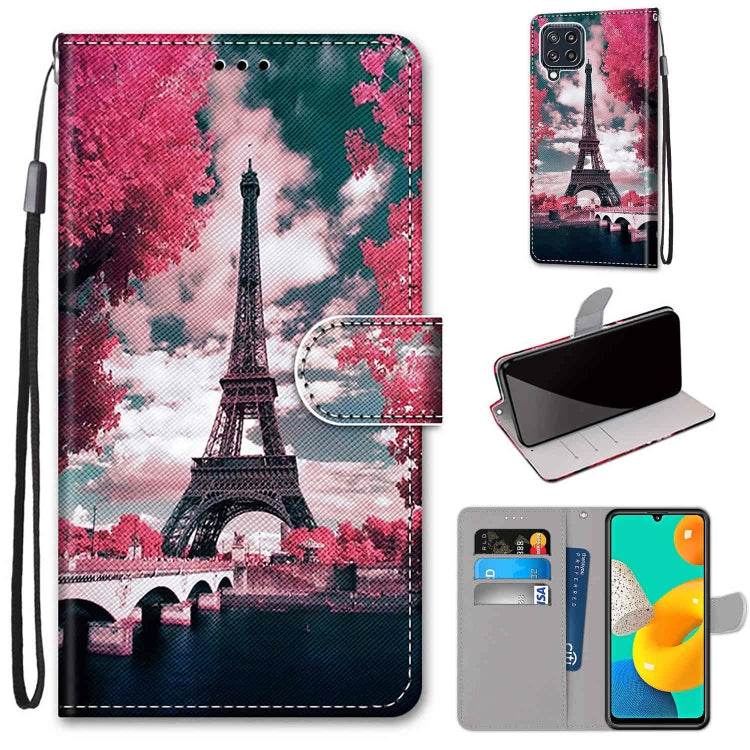 Coloured Drawing Cross Texture Horizontal Flip PU Leather Case with Holder & Card Slots & Wallet & Lanyard, For Samsung Galaxy M32, For Samsung Galaxy F22
