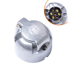 Load image into Gallery viewer, 12V 7 Pin Round Plug Female Metal Trailer Adapter Connector Boat Carvan EU Plug, A0201