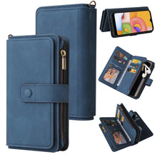 Load image into Gallery viewer, Skin Feel PU + TPU Horizontal Flip Leather Case with Holder &amp; 15 Cards Slot &amp; Wallet &amp; Zipper Pocket &amp; Lanyard, For Samsung Galaxy A01, For Samsung Galaxy A02 EU Version, For Samsung Galaxy A02s, For Samsung Galaxy A03s, For Samsung Galaxy A12 5G      ...