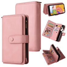Load image into Gallery viewer, Skin Feel PU + TPU Horizontal Flip Leather Case with Holder &amp; 15 Cards Slot &amp; Wallet &amp; Zipper Pocket &amp; Lanyard, For Samsung Galaxy A01, For Samsung Galaxy A02 EU Version, For Samsung Galaxy A02s, For Samsung Galaxy A03s, For Samsung Galaxy A12 5G      ...