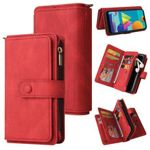 Load image into Gallery viewer, Skin Feel PU + TPU Horizontal Flip Leather Case with Holder &amp; 15 Cards Slot &amp; Wallet &amp; Zipper Pocket &amp; Lanyard, For Samsung Galaxy A01, For Samsung Galaxy A02 EU Version, For Samsung Galaxy A02s, For Samsung Galaxy A03s, For Samsung Galaxy A12 5G      ...