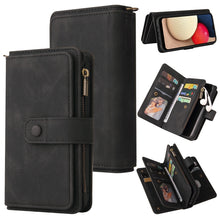Load image into Gallery viewer, Skin Feel PU + TPU Horizontal Flip Leather Case with Holder &amp; 15 Cards Slot &amp; Wallet &amp; Zipper Pocket &amp; Lanyard, For Samsung Galaxy A01, For Samsung Galaxy A02 EU Version, For Samsung Galaxy A02s, For Samsung Galaxy A03s, For Samsung Galaxy A12 5G      ...