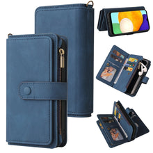 Load image into Gallery viewer, Skin Feel PU + TPU Horizontal Flip Leather Case with Holder &amp; 15 Cards Slot &amp; Wallet &amp; Zipper Pocket &amp; Lanyard, For Samsung Galaxy A01, For Samsung Galaxy A02 EU Version, For Samsung Galaxy A02s, For Samsung Galaxy A03s, For Samsung Galaxy A12 5G      ...