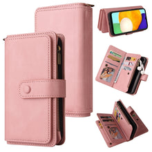 Load image into Gallery viewer, Skin Feel PU + TPU Horizontal Flip Leather Case with Holder &amp; 15 Cards Slot &amp; Wallet &amp; Zipper Pocket &amp; Lanyard, For Samsung Galaxy A01, For Samsung Galaxy A02 EU Version, For Samsung Galaxy A02s, For Samsung Galaxy A03s, For Samsung Galaxy A12 5G      ...