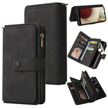 Load image into Gallery viewer, Skin Feel PU + TPU Horizontal Flip Leather Case with Holder &amp; 15 Cards Slot &amp; Wallet &amp; Zipper Pocket &amp; Lanyard, For Samsung Galaxy A01, For Samsung Galaxy A02 EU Version, For Samsung Galaxy A02s, For Samsung Galaxy A03s, For Samsung Galaxy A12 5G      ...