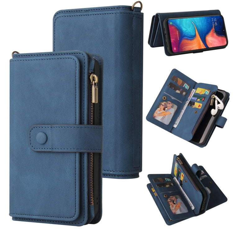 Skin Feel PU + TPU Horizontal Flip Leather Case with Holder & 15 Cards Slot & Wallet & Zipper Pocket & Lanyard, For Samsung Galaxy A01, For Samsung Galaxy A02 EU Version, For Samsung Galaxy A02s, For Samsung Galaxy A03s, For Samsung Galaxy A12 5G      ...