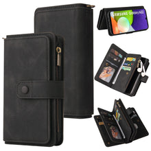 Load image into Gallery viewer, Skin Feel PU + TPU Horizontal Flip Leather Case with Holder &amp; 15 Cards Slot &amp; Wallet &amp; Zipper Pocket &amp; Lanyard, For Samsung Galaxy A01, For Samsung Galaxy A02 EU Version, For Samsung Galaxy A02s, For Samsung Galaxy A03s, For Samsung Galaxy A12 5G      ...