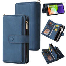 Load image into Gallery viewer, Skin Feel PU + TPU Horizontal Flip Leather Case with Holder &amp; 15 Cards Slot &amp; Wallet &amp; Zipper Pocket &amp; Lanyard, For Samsung Galaxy A01, For Samsung Galaxy A02 EU Version, For Samsung Galaxy A02s, For Samsung Galaxy A03s, For Samsung Galaxy A12 5G      ...