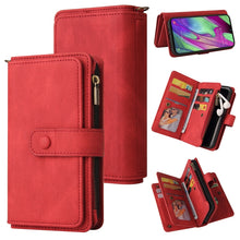 Load image into Gallery viewer, Skin Feel PU + TPU Horizontal Flip Leather Case with Holder &amp; 15 Cards Slot &amp; Wallet &amp; Zipper Pocket &amp; Lanyard, For Samsung Galaxy A01, For Samsung Galaxy A02 EU Version, For Samsung Galaxy A02s, For Samsung Galaxy A03s, For Samsung Galaxy A12 5G      ...