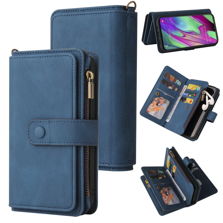 Skin Feel PU + TPU Horizontal Flip Leather Case with Holder & 15 Cards Slot & Wallet & Zipper Pocket & Lanyard, For Samsung Galaxy A01, For Samsung Galaxy A02 EU Version, For Samsung Galaxy A02s, For Samsung Galaxy A03s, For Samsung Galaxy A12 5G      ...