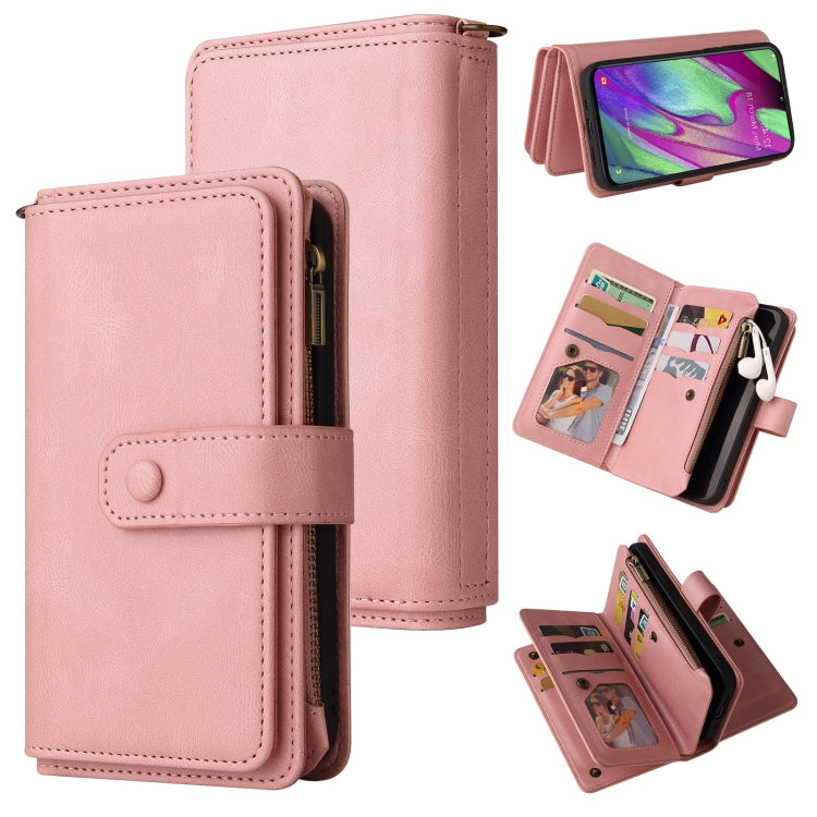 Skin Feel PU + TPU Horizontal Flip Leather Case with Holder & 15 Cards Slot & Wallet & Zipper Pocket & Lanyard, For Samsung Galaxy A01, For Samsung Galaxy A02 EU Version, For Samsung Galaxy A02s, For Samsung Galaxy A03s, For Samsung Galaxy A12 5G      ...