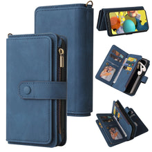 Load image into Gallery viewer, Skin Feel PU + TPU Horizontal Flip Leather Case with Holder &amp; 15 Cards Slot &amp; Wallet &amp; Zipper Pocket &amp; Lanyard, For Samsung Galaxy A42 5G, For Samsung Galaxy A50, For Samsung Galaxy A51 4G, For Samsung Galaxy A51 5G, For Samsung Galaxy A52 5G / 4G     ...