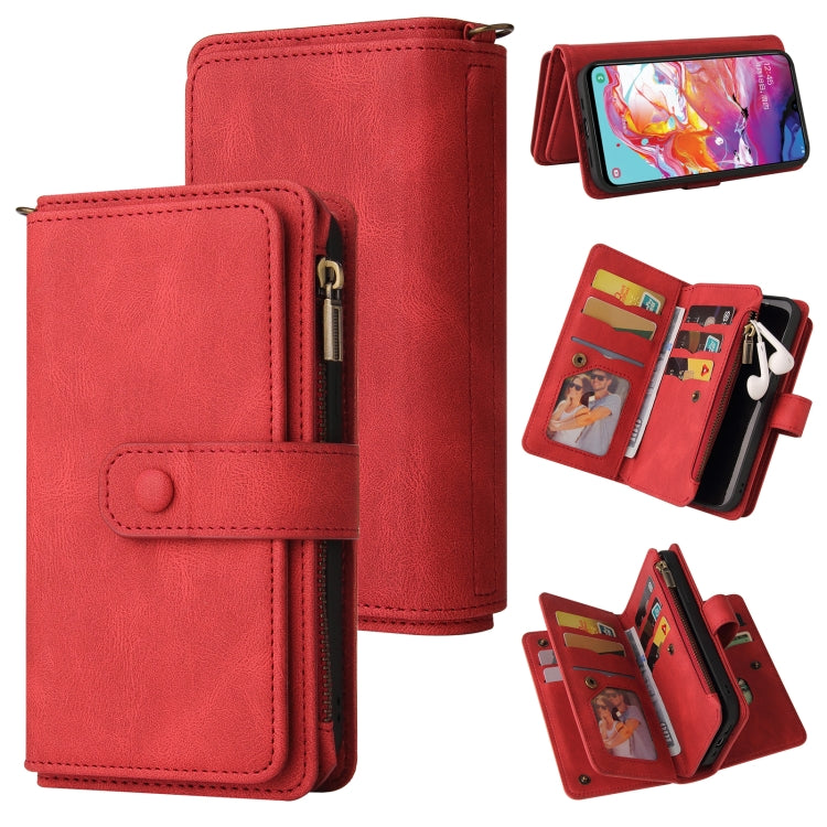 Skin Feel PU + TPU Horizontal Flip Leather Case with Holder & 15 Cards Slot & Wallet & Zipper Pocket & Lanyard, For Samsung Galaxy A42 5G, For Samsung Galaxy A50, For Samsung Galaxy A51 4G, For Samsung Galaxy A51 5G, For Samsung Galaxy A52 5G / 4G     ...