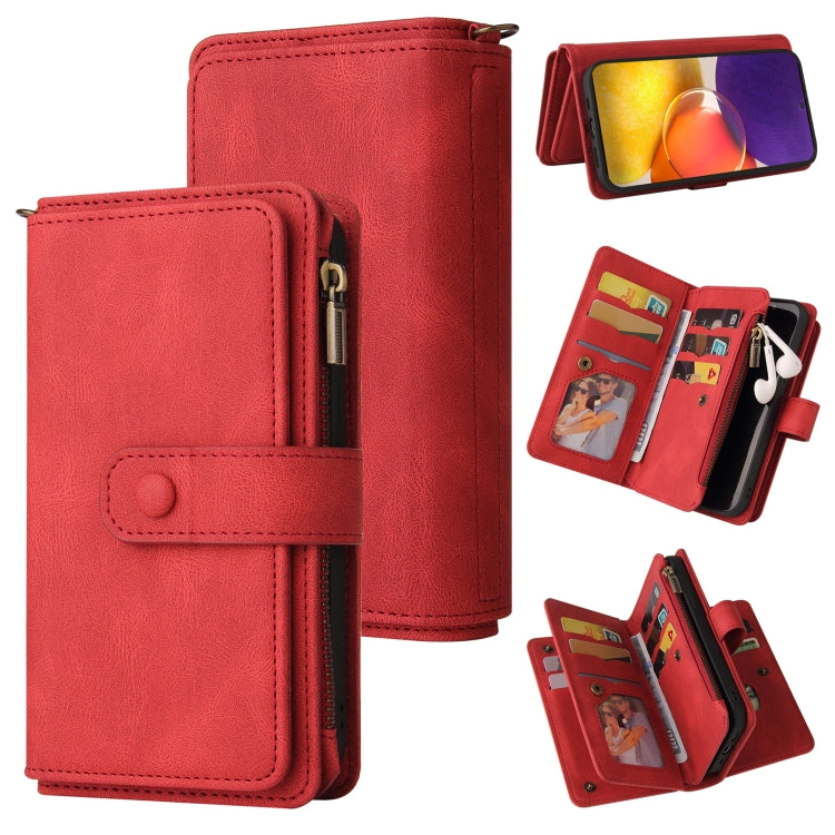 Skin Feel PU + TPU Horizontal Flip Leather Case with Holder & 15 Cards Slot & Wallet & Zipper Pocket & Lanyard, For Samsung Galaxy A42 5G, For Samsung Galaxy A50, For Samsung Galaxy A51 4G, For Samsung Galaxy A51 5G, For Samsung Galaxy A52 5G / 4G     ...