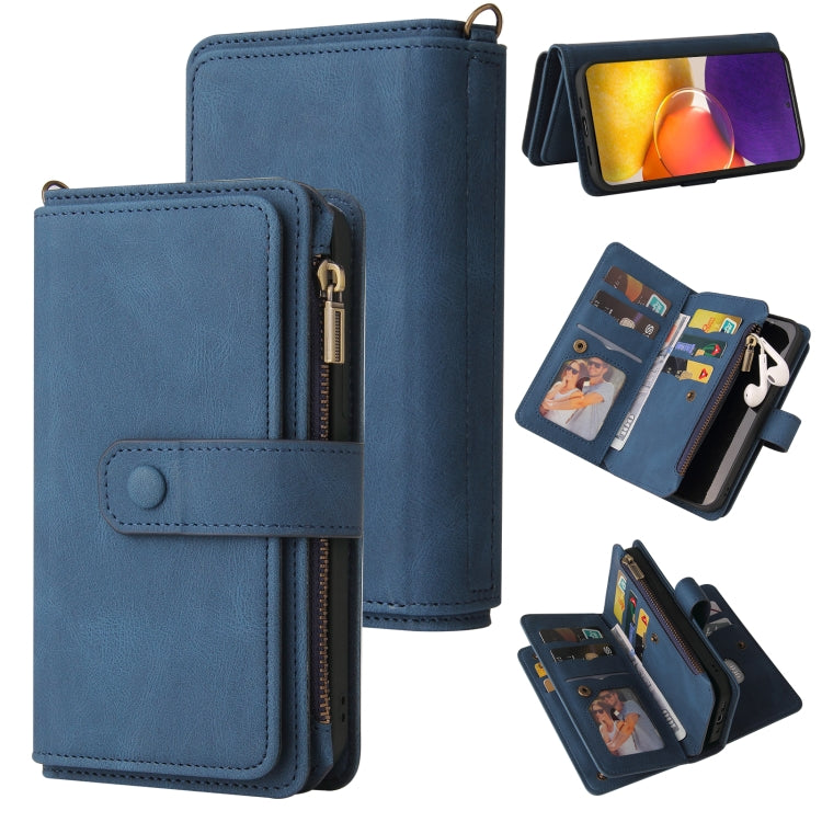 Skin Feel PU + TPU Horizontal Flip Leather Case with Holder & 15 Cards Slot & Wallet & Zipper Pocket & Lanyard, For Samsung Galaxy A42 5G, For Samsung Galaxy A50, For Samsung Galaxy A51 4G, For Samsung Galaxy A51 5G, For Samsung Galaxy A52 5G / 4G     ...