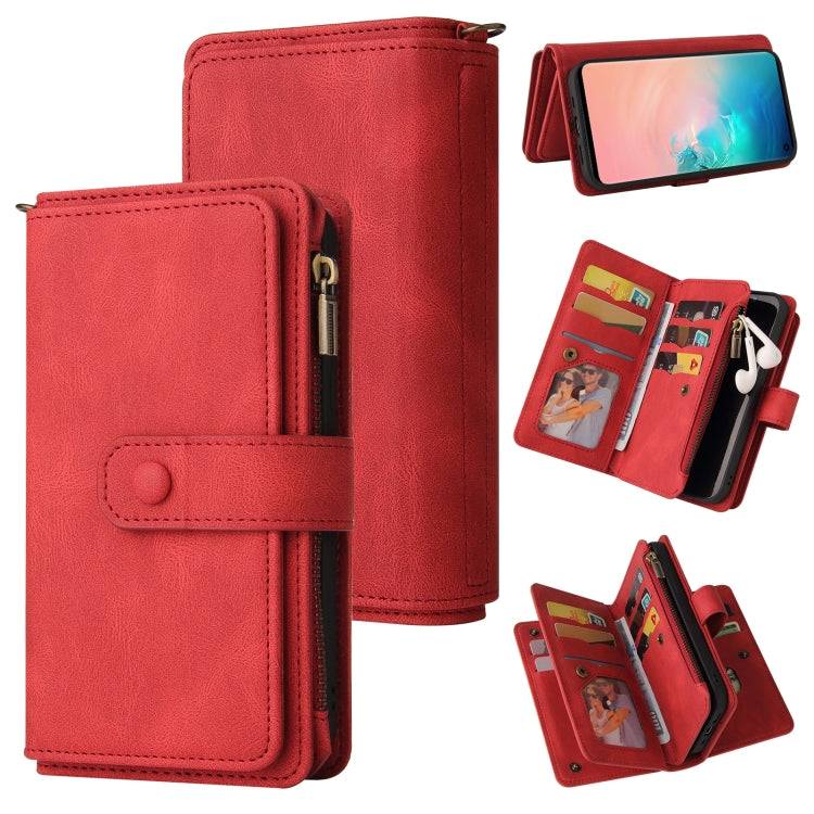 Skin Feel PU + TPU Horizontal Flip Leather Case with Holder & 15 Cards Slot & Wallet & Zipper Pocket & Lanyard, For Samsung Galaxy M10 / A10, For Samsung Galaxy Note20, For Samsung Galaxy Note20 Ultra, For Samsung Galaxy Note10 5G                      ...