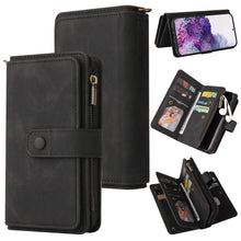 Load image into Gallery viewer, Skin Feel PU + TPU Horizontal Flip Leather Case with Holder &amp; 15 Cards Slot &amp; Wallet &amp; Zipper Pocket &amp; Lanyard, For Samsung Galaxy S20+, For Samsung Galaxy S20 Ultra, For Samsung Galaxy S21 5G, For Samsung Galaxy S21 FE 5G, For Samsung Galaxy S21 Ultra...